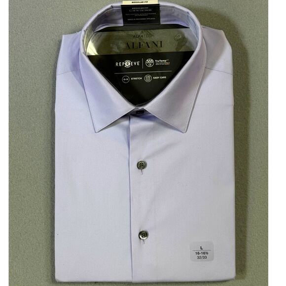 Alfani Other - Alfani Men's Slim-Fit Temp Regulating Dress Shirt Lilac Whisper16-16.5 32-33 $65